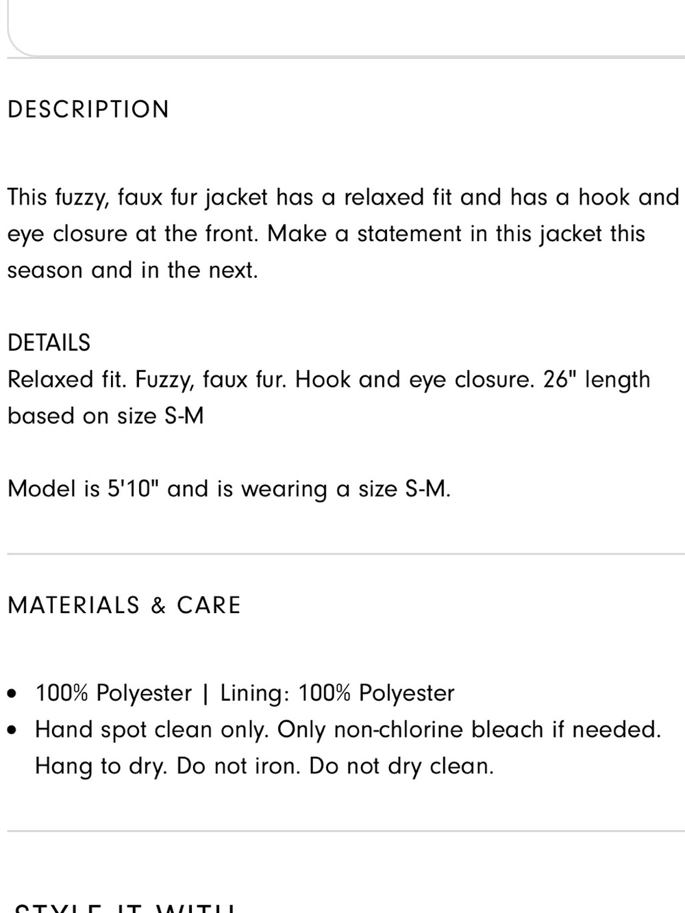 OAK + FORT fuzzy Jacket - Picture 4 of 6